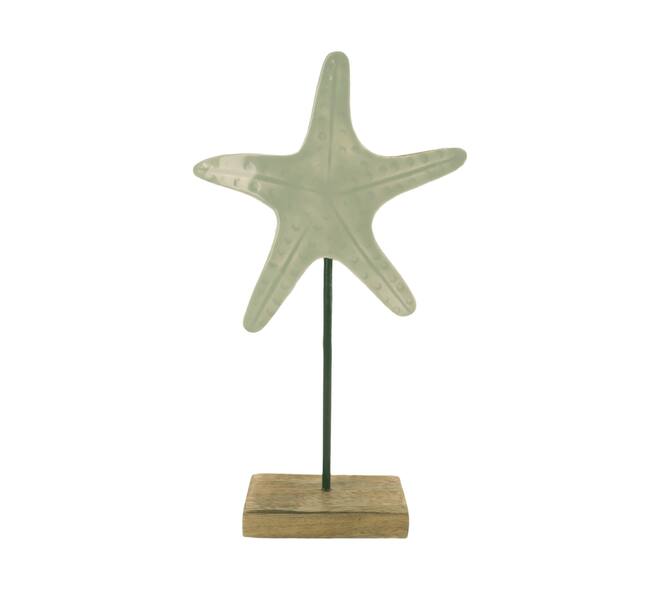 Starfish mango wood on stand 15x6x29cm