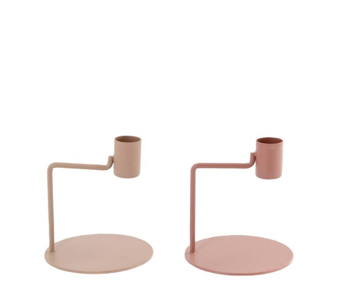 Dinnercandle holder metal 9.5x9.5x10cm C/2