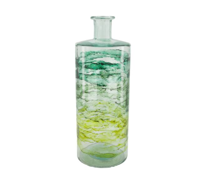 Bottle recycled glass 15x15x40cm