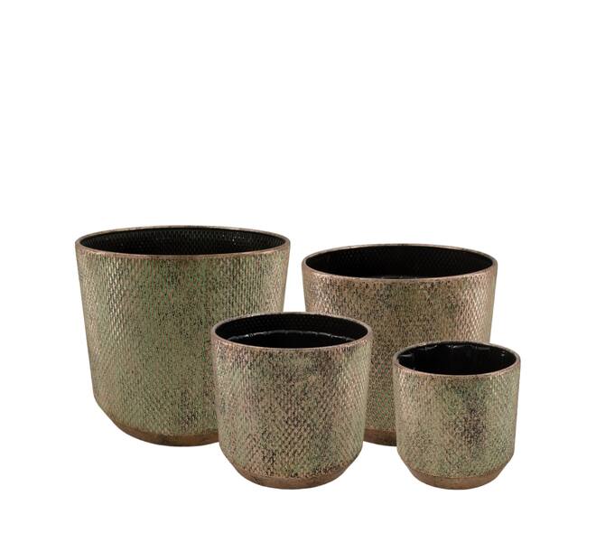 Planter metal with plastic 36.5x36.5x33.5cm S/4
