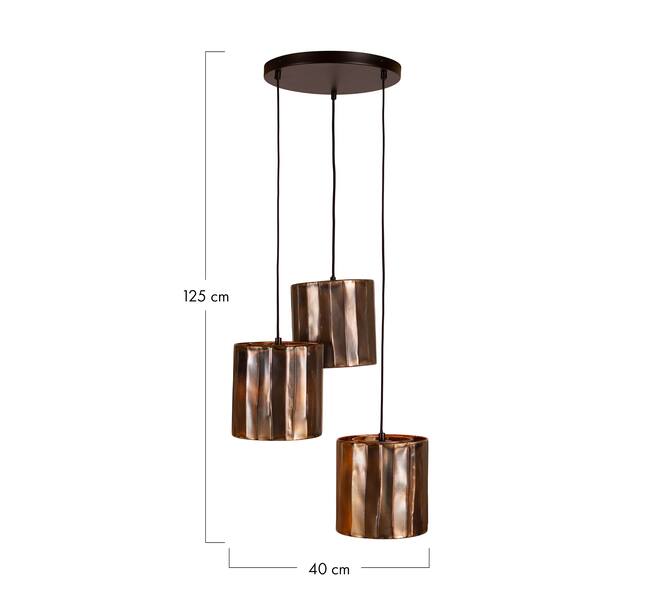 Hangelampe James - Metall - 40x40x125cm - Bronze