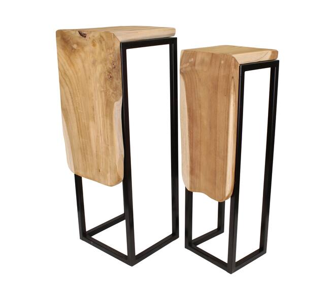 Side table teak wood 29x28x77cm S2 - Natural