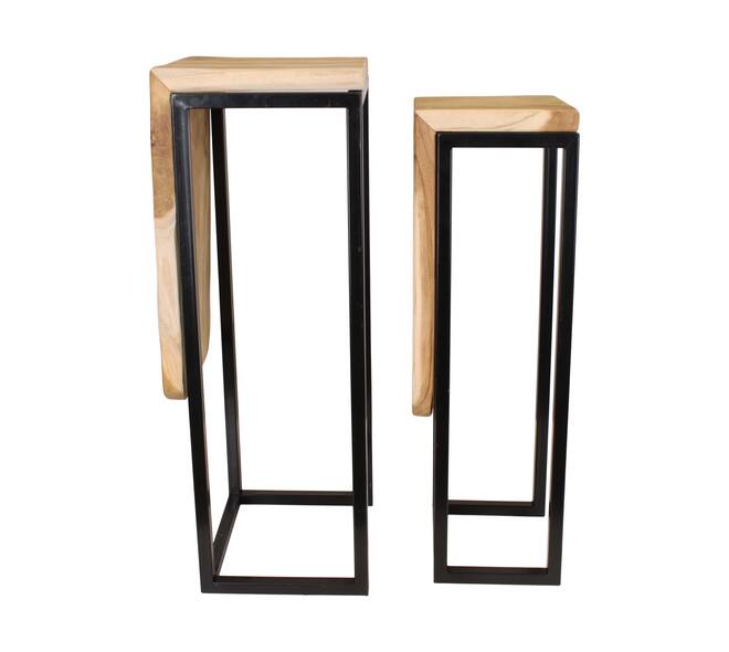 Side table teak wood 29x28x77cm S2 - Natural