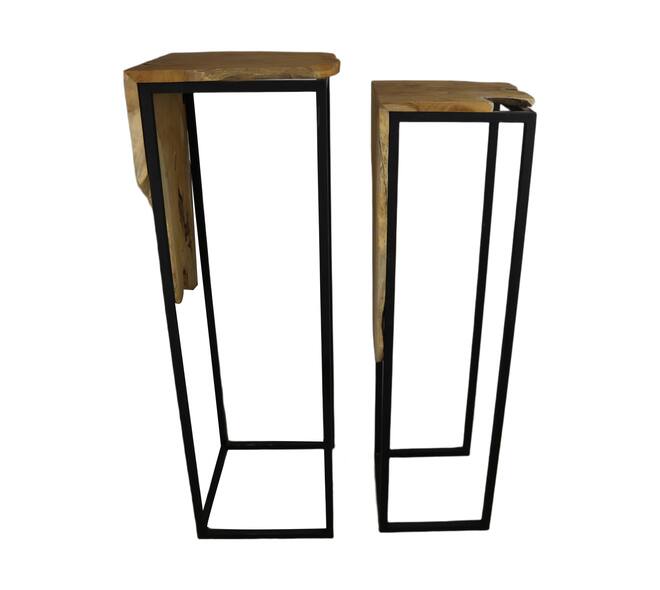 Side table teak wood 39x38x117.5cm S2 - Natural