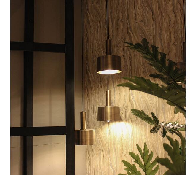 Ceiling light metal 39x39x150cm - Gold