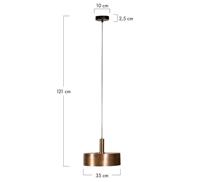 Ceiling light round metal 35x35x21cm - Gold