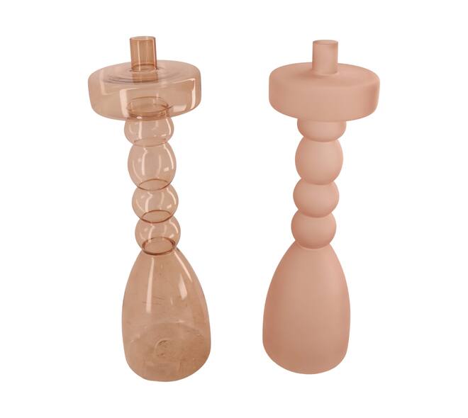 Dinnercandle holder glass 11x11x39cm C/2