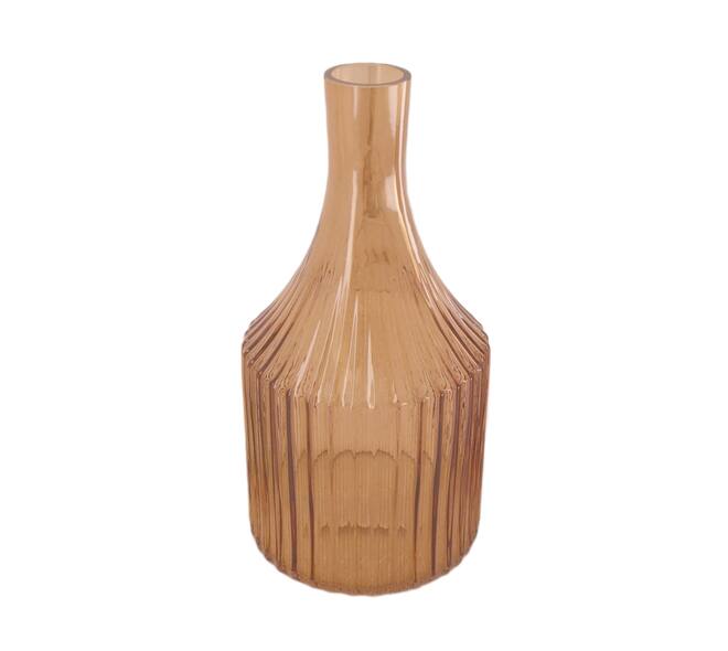 Vase glass 14x14x26.5cm - Brown