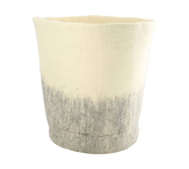 Basket wool 38x38x38cm - Grey