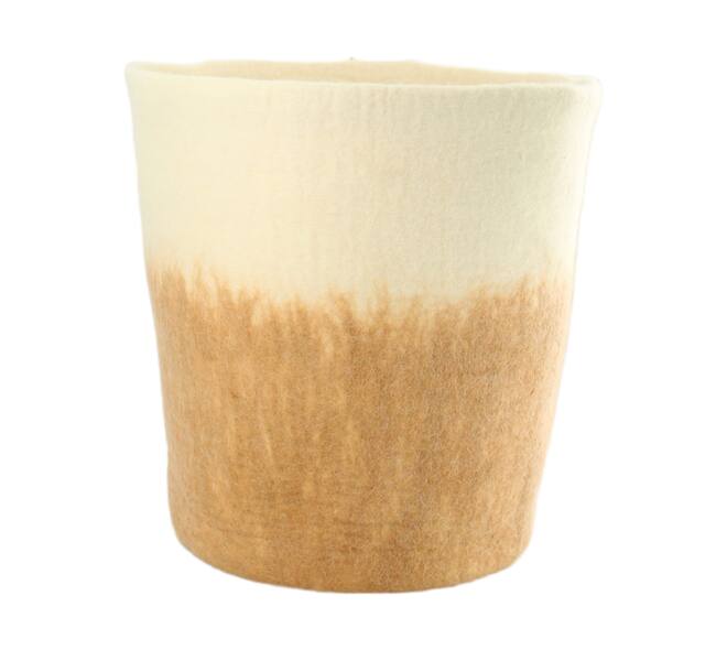 Basket wool 38x38x38cm - Cream