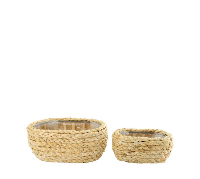 Basket corn with plastic 29.5x20.5x12cm  - Natural