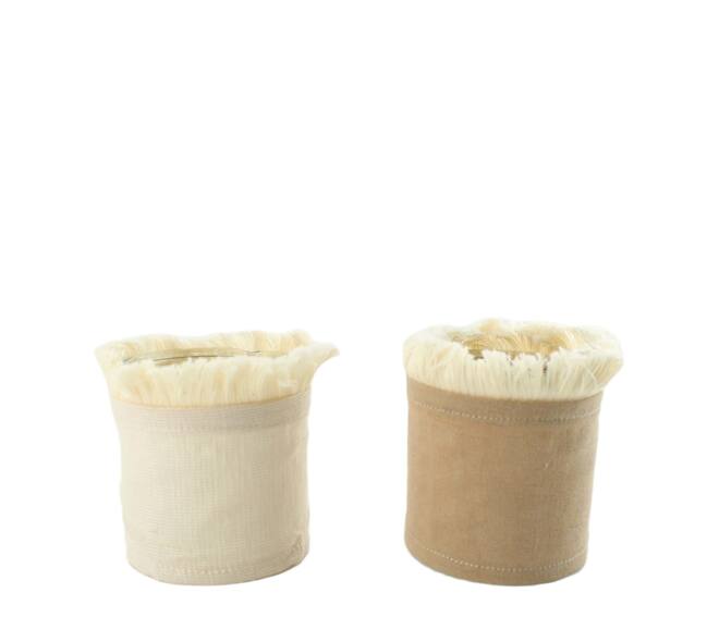 Tealight holder fabric 8x8x8cm  - Cream