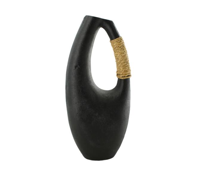 Vase paper mache 19x7x45cm - Black