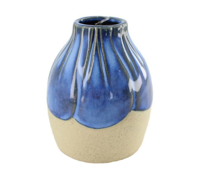 Vase ceramic 9.6x9.6x11.6cm - Blue