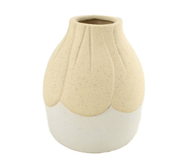 Vase ceramic 12.3x12.3x14.9cm - Brown
