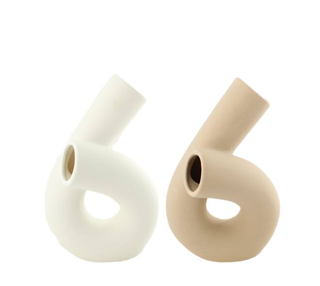 Vase ceramic 15.5x10.5x24.5cm  - White