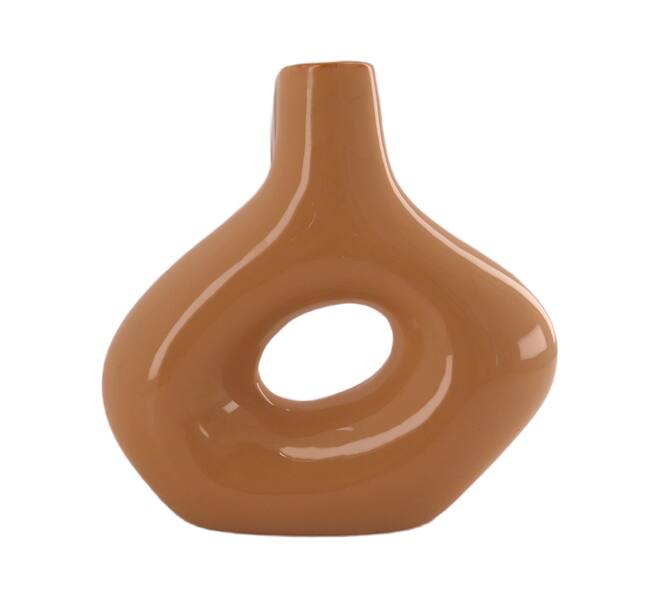 Vase ceramic 20.5x7x20cm - Brown