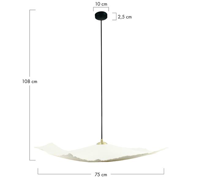 Ceiling light paper mache 75x75x8cm