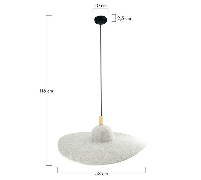 Ceiling light felt 58x58x16cm
