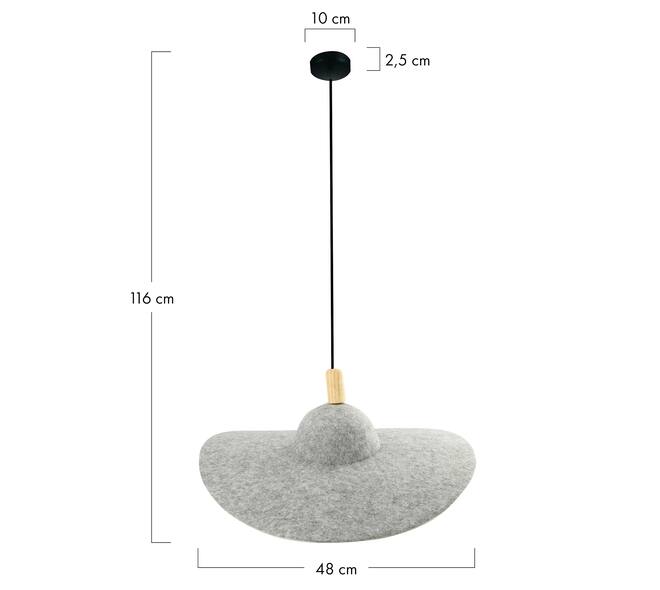 Ceiling light felt 48x48x16cm