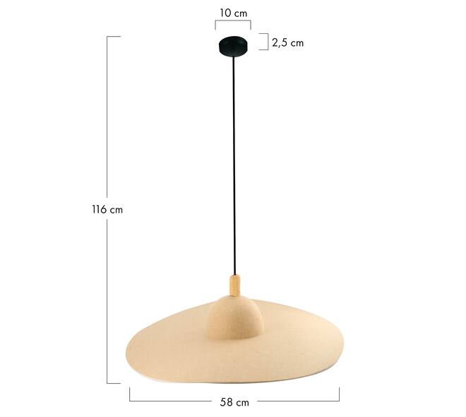 Suspension Ely - 58x58x16cm - Creme