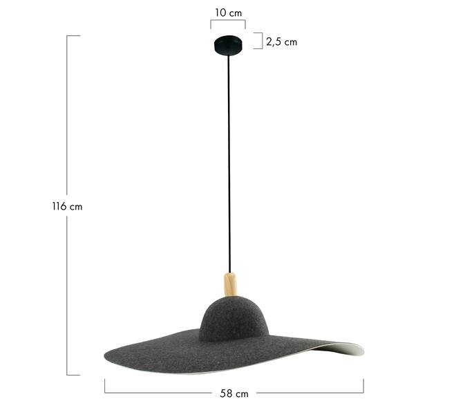 Suspension Ely - 58x58x16cm - Noir