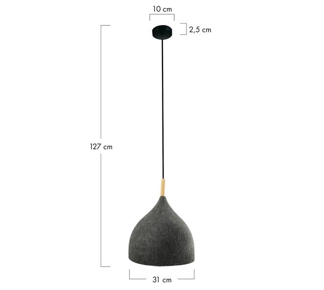 Ceiling light felt 31x31x27cm - Grey