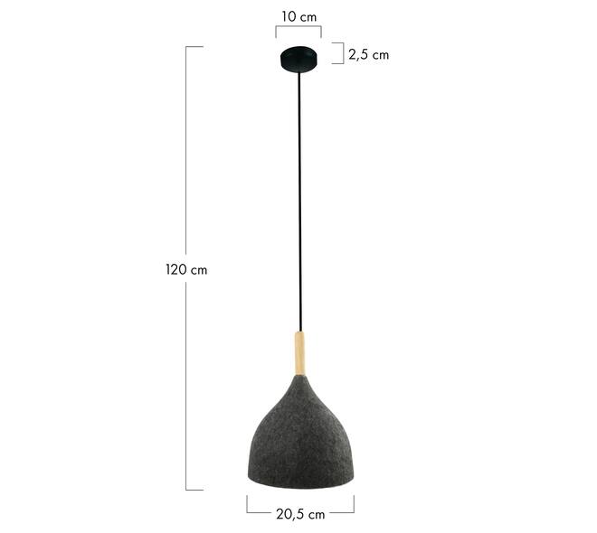 Ceiling light felt 20.5x20.5x20cm - Grey