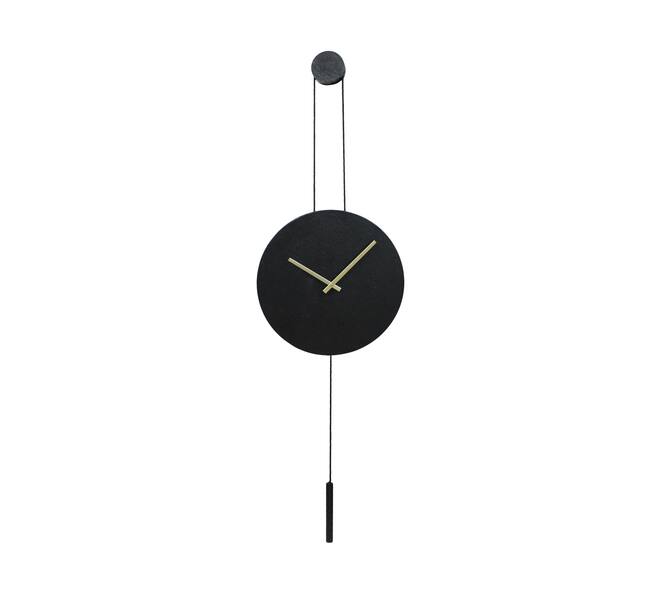 Clock round aluminium 38x4x38cm - Black