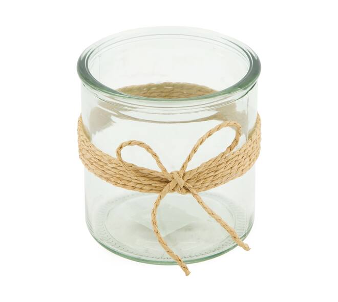 Tealight holder glass 10x10x10cm - Natural