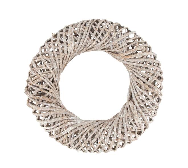 Wreath rattan 38x8.5x38cm - White