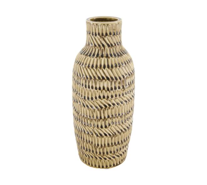 Vase ceramic 14.5x14.5x33cm - Brown