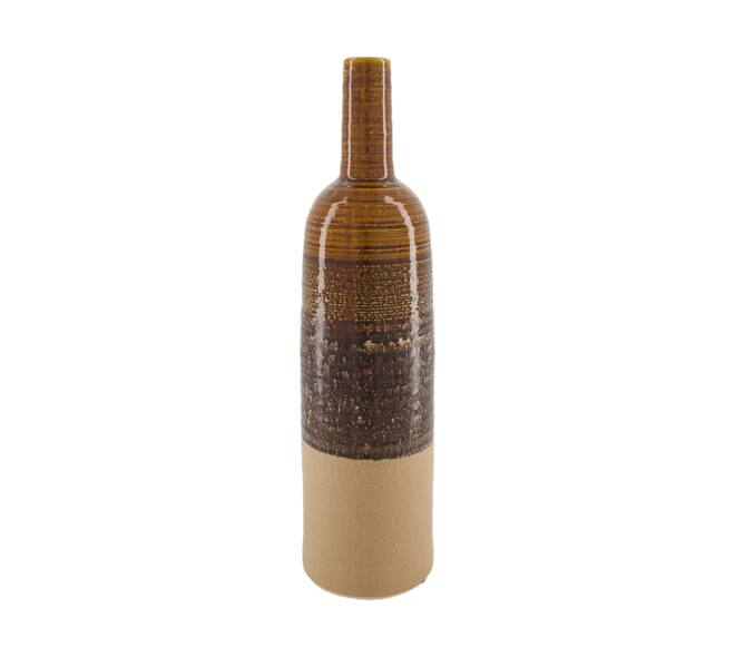 Bottle ceramic 13x13x47.5cm - Brown