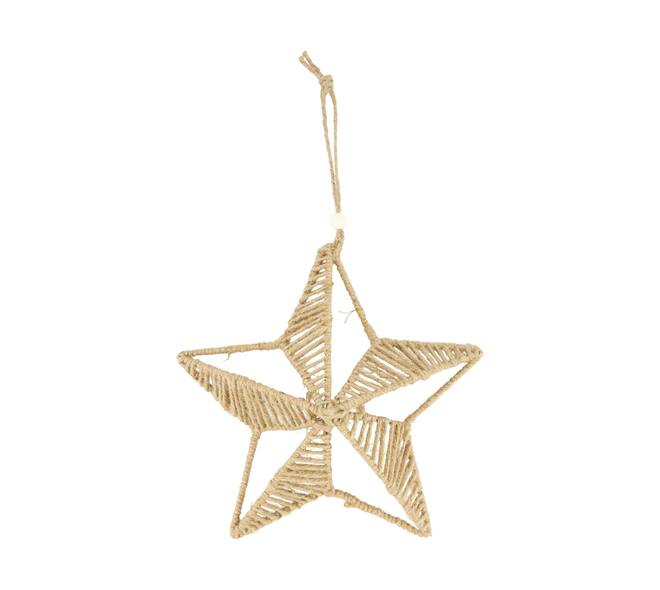 Hanger star jute 28x7x28cm