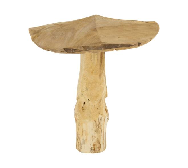 Champignon - Bois de teck - Naturel - 28x30cm