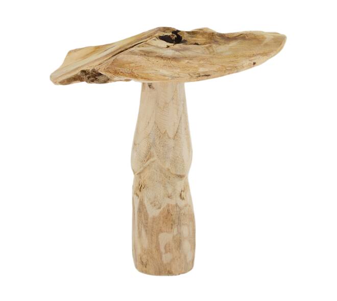 Champignon - Bois de teck - Naturel - 28x30cm