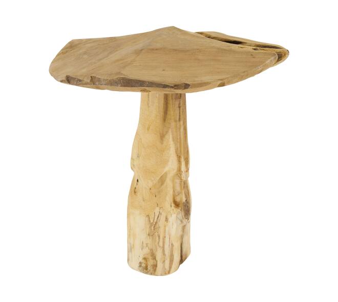 Champignon - Bois de teck - Naturel - 28x30cm