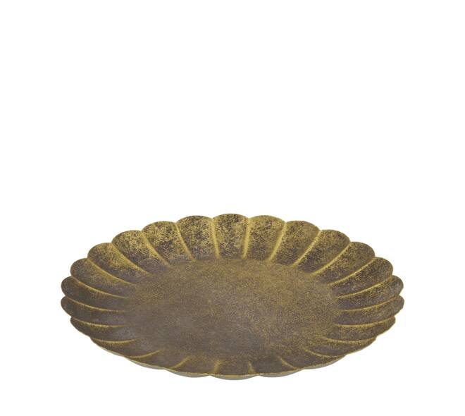 Tray round metal 27.7x27.7x2cm - Gold