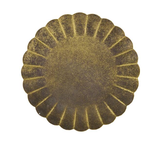 Tray round metal 27.7x27.7x2cm - Gold