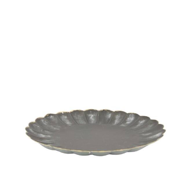 Tray round metal 27.7x27.7x2cm - Black