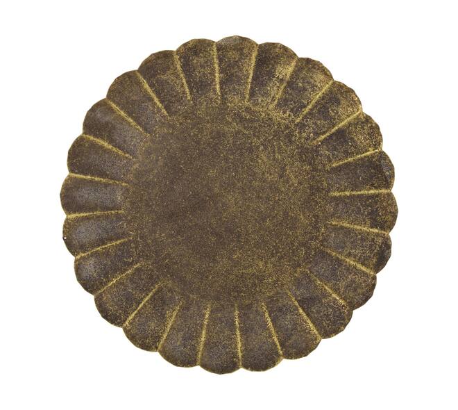 Tray round metal 38x38x3cm - Gold