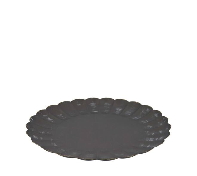 Plateau en metal rond 38x38x3cm - Noir