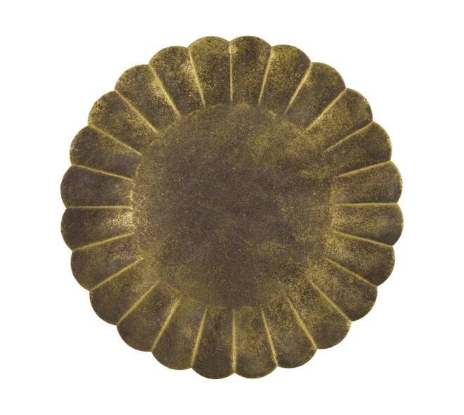 Tray round metal 58x58x3cm - Gold