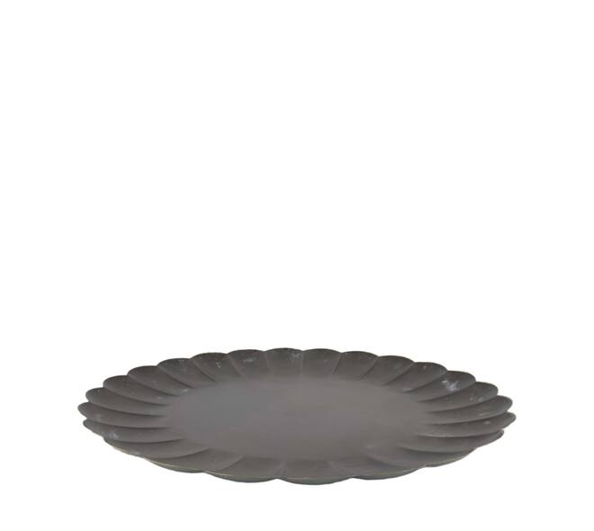 Tray round metal 58x58x3cm - Black