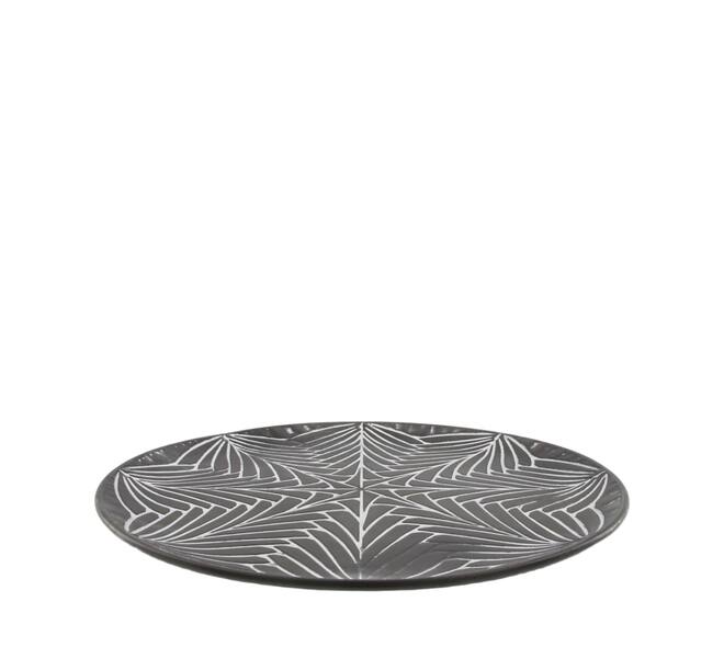 Tray round metal 58.5x58.5x2.3cm - Black