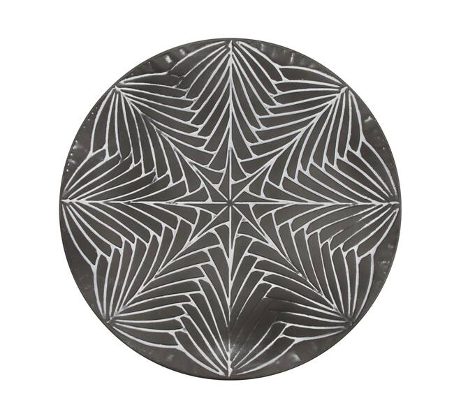 Tray round metal 58.5x58.5x2.3cm - Black