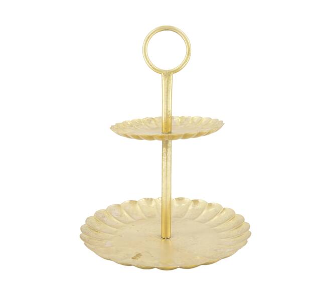 Etagiere metal 2 layers 28x28x36cm - Gold