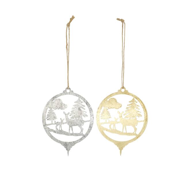 Hanger tree and deer metal 16.5x0.08x22cm  - Gold