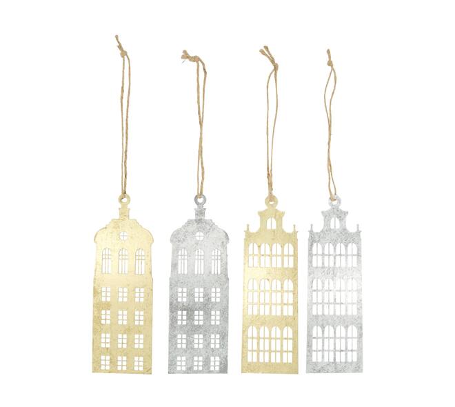 Hanger house metal 9x0.08x27cm  - Gold