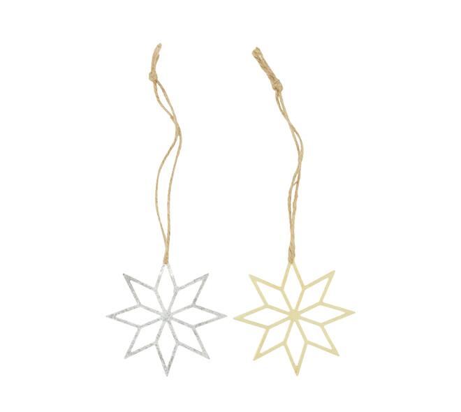Hanger star metal 13x0.1x13cm  - Gold